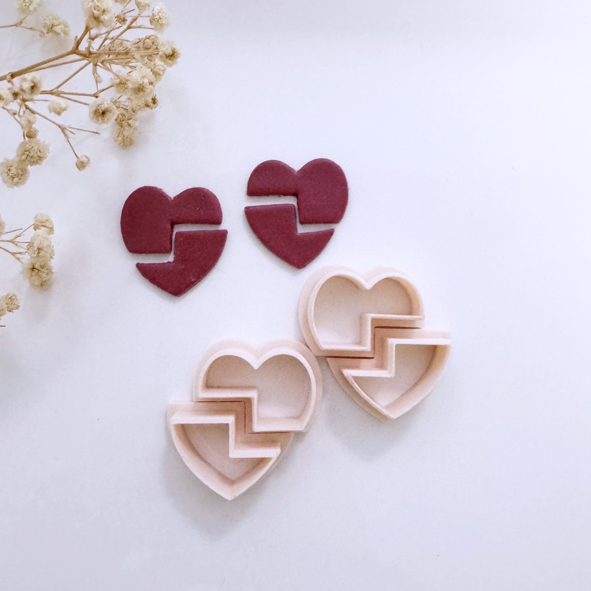 Sliced hearts mirrored cutter set - S.I. Originals