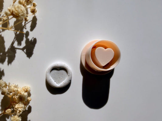 Stud Cutter – Heart Center | Polymeerklei Cutter 15–30 mm - S.I. Originals