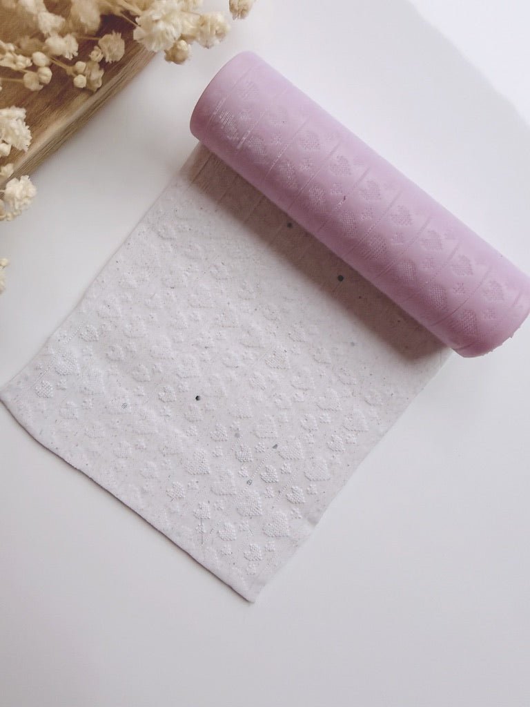 Subtle Cross Stitch Heart Texture Roller - S.I. Originals