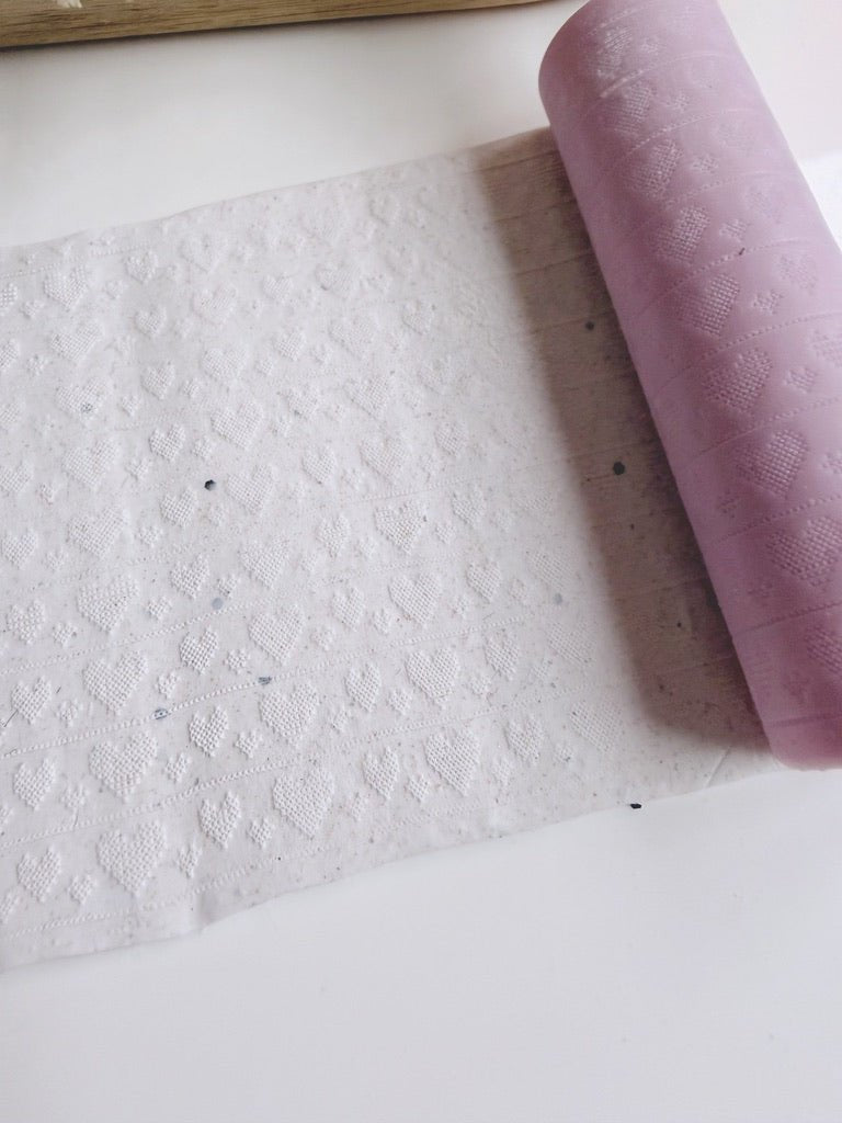 Subtle Cross Stitch Heart Texture Roller - S.I. Originals