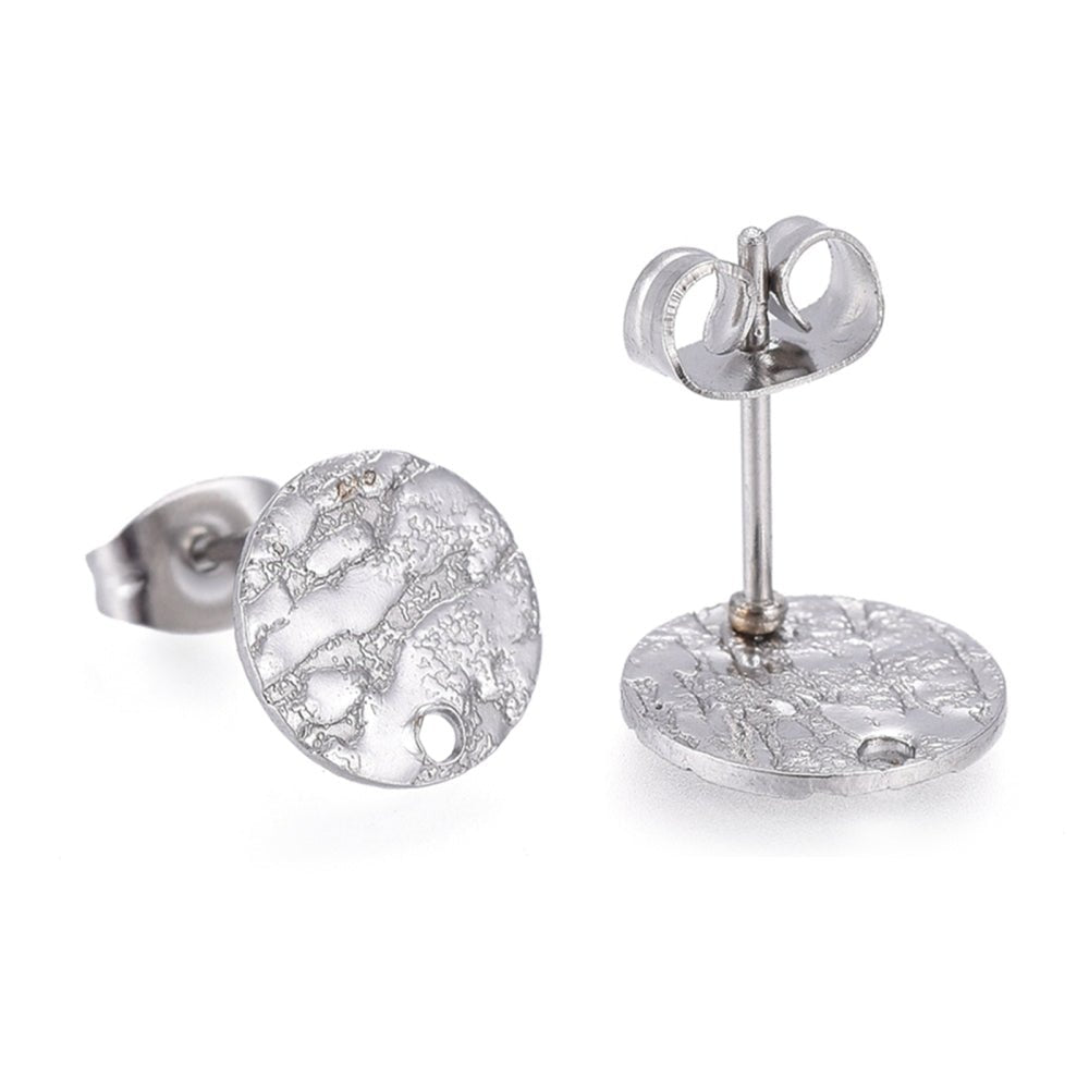 Textured RVS Stud Oorbelbasis – 10 mm - S.I. Originals