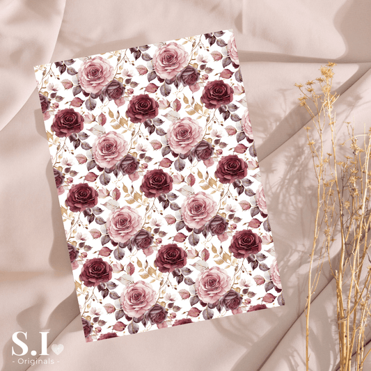 Transfer Paper – Burgundy Love | Voor Polymeer Klei - Water Transfer Paper - 0925 - 001 - S.I. Originals