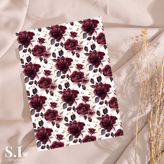 Transfer Paper – Burgundy Love | Voor Polymeer Klei - Water Transfer Paper - 0925 - 002 - S.I. Originals