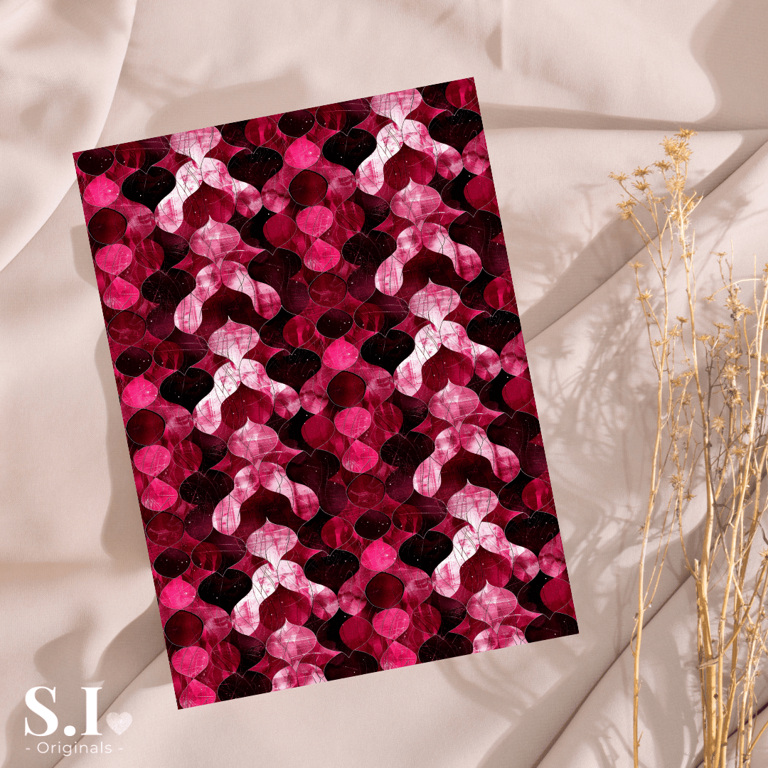 Transfer Paper – Burgundy Love | Voor Polymeer Klei - Water Transfer Paper - 0925 - 006 - S.I. Originals