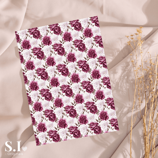 Transfer Paper – Burgundy Love | Voor Polymeer Klei - Water Transfer Paper - 0925 - 009 - S.I. Originals