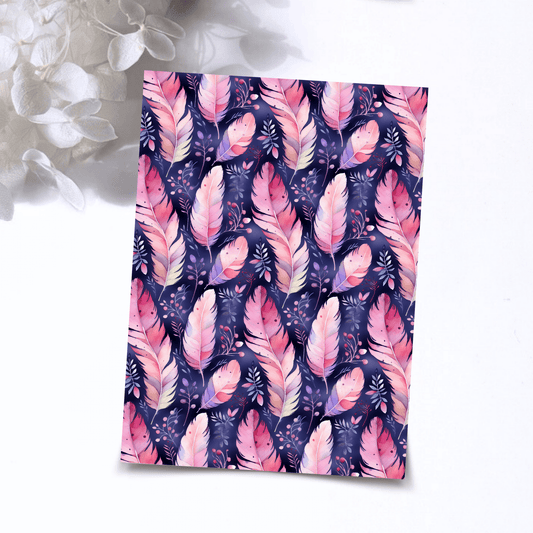Transfer Paper – Colorful Feathers Floral | Voor Polymeer Klei - Water Transfer Paper - 306 - S.I. Originals