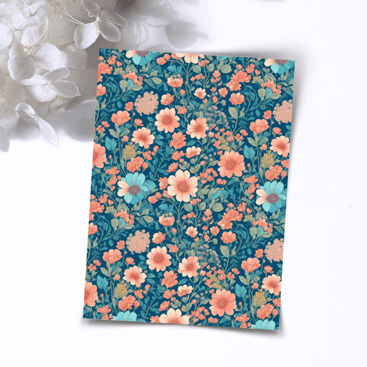 Transfer Paper – Green Watercolor Florals | Voor Polymeer Klei - Water Transfer Paper - 166 - S.I. Originals
