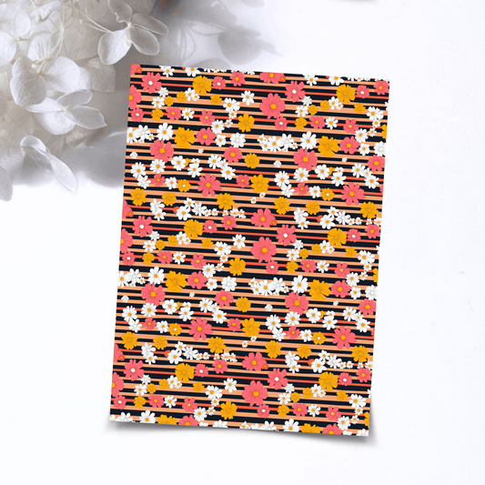 Transfer Paper – Retro Floral | Voor Polymeer Klei - Water Transfer Paper - 268 - S.I. Originals