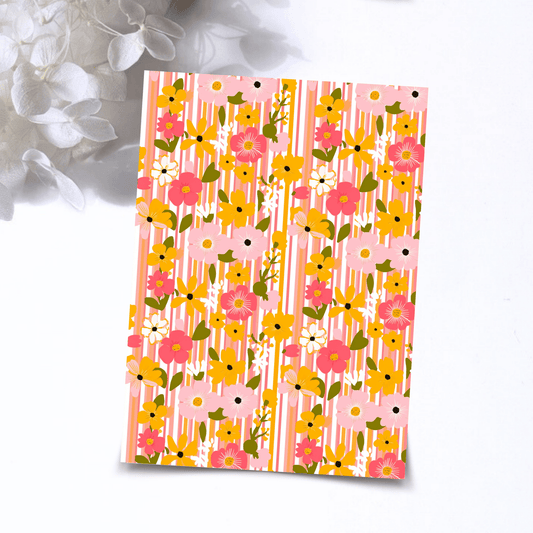 Transfer Paper – Retro Floral | Voor Polymeer Klei - Water Transfer Paper - 270 - S.I. Originals