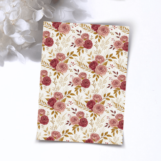 Transfer Paper – Vintage Roses | Voor Polymeer Klei - Water Transfer Paper - 238 - S.I. Originals